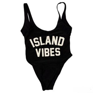 Island Vibes Women's One Piece Black Swimsuit